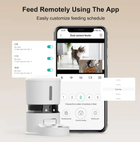 Pet feeder in a home setting